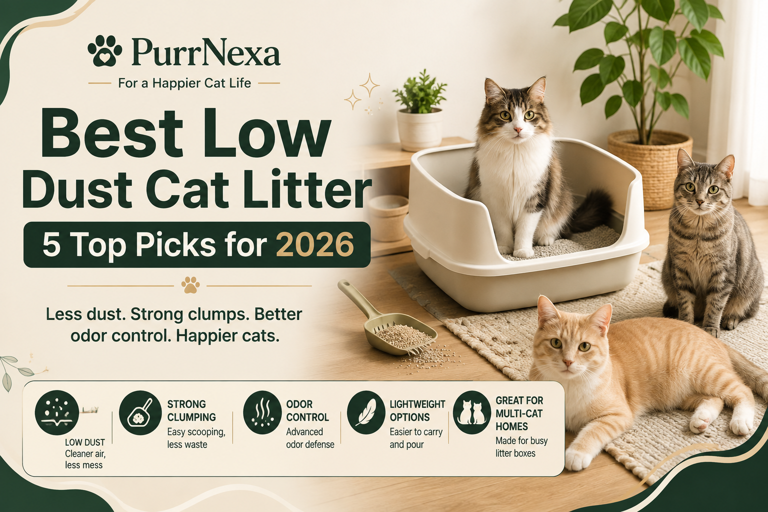 Best Low-Dust Cat Litter: 5 Top Picks for 2026