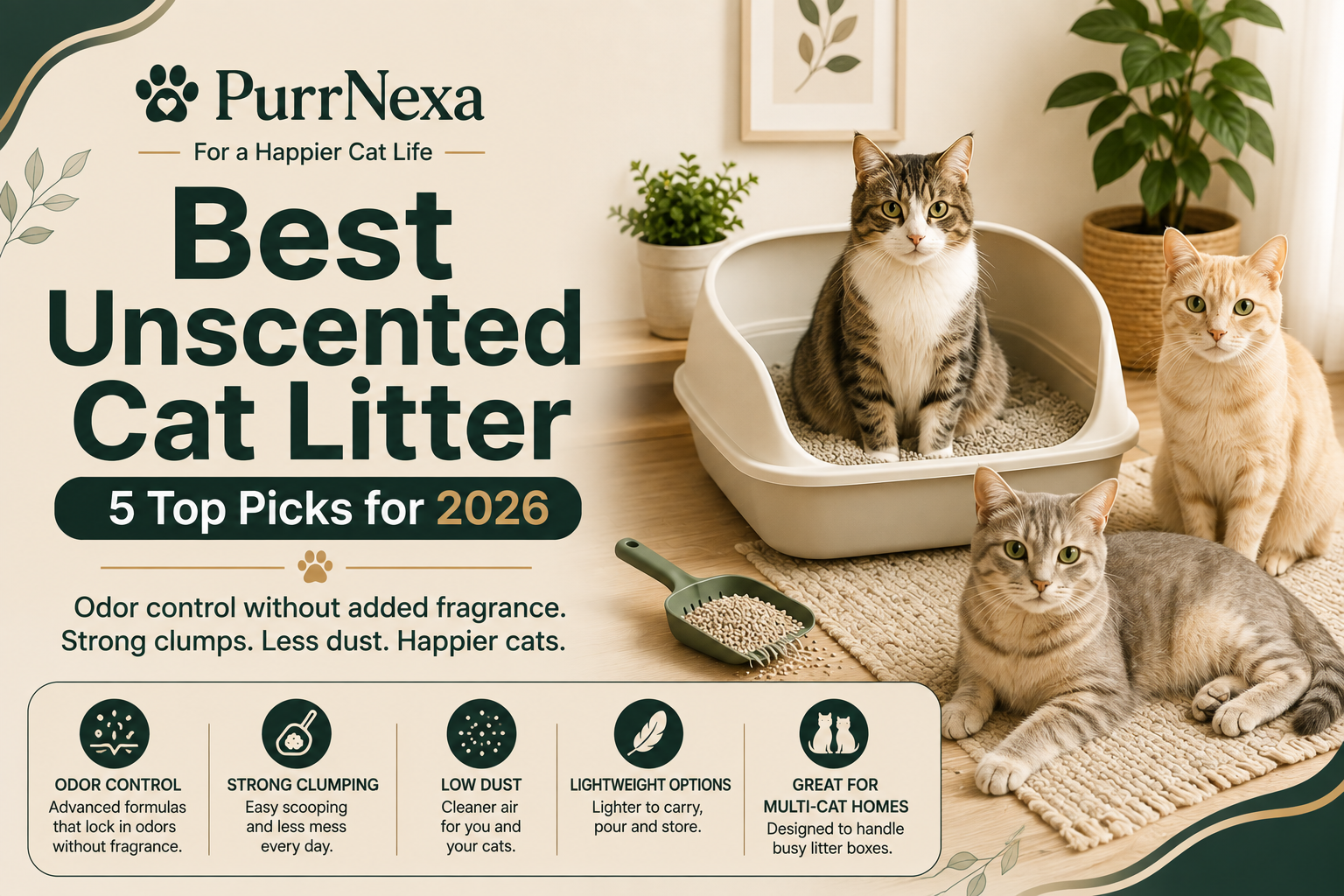 Best Unscented Cat Litter: 5 Top Picks for 2026