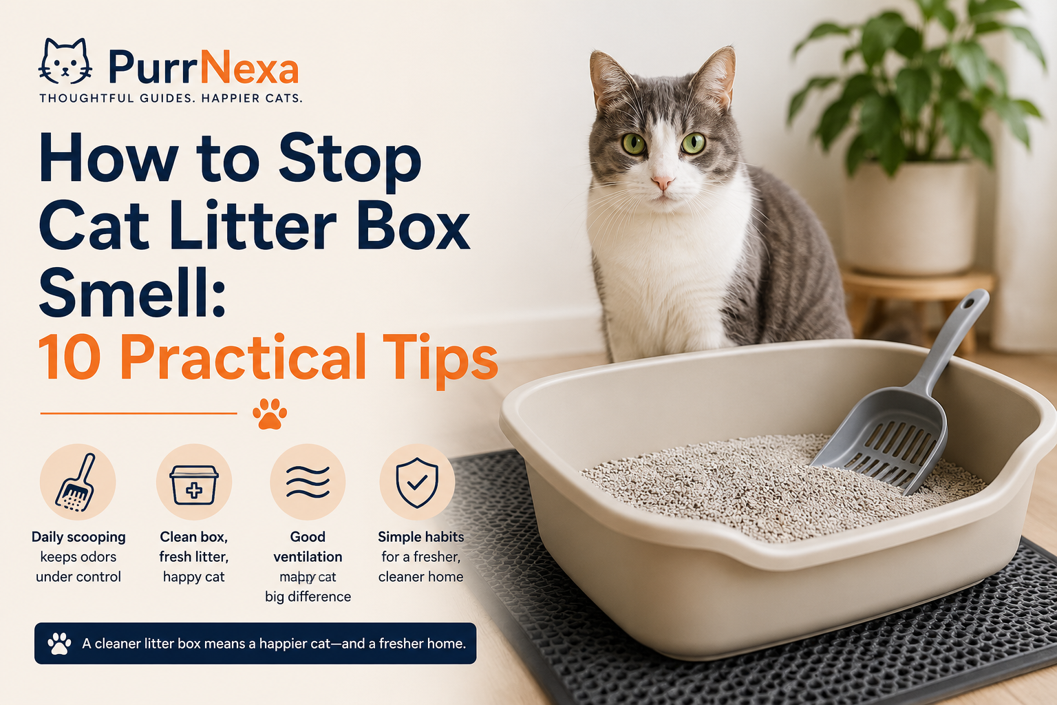 How to Stop Cat Litter Box Smell: 10 Practical Tips