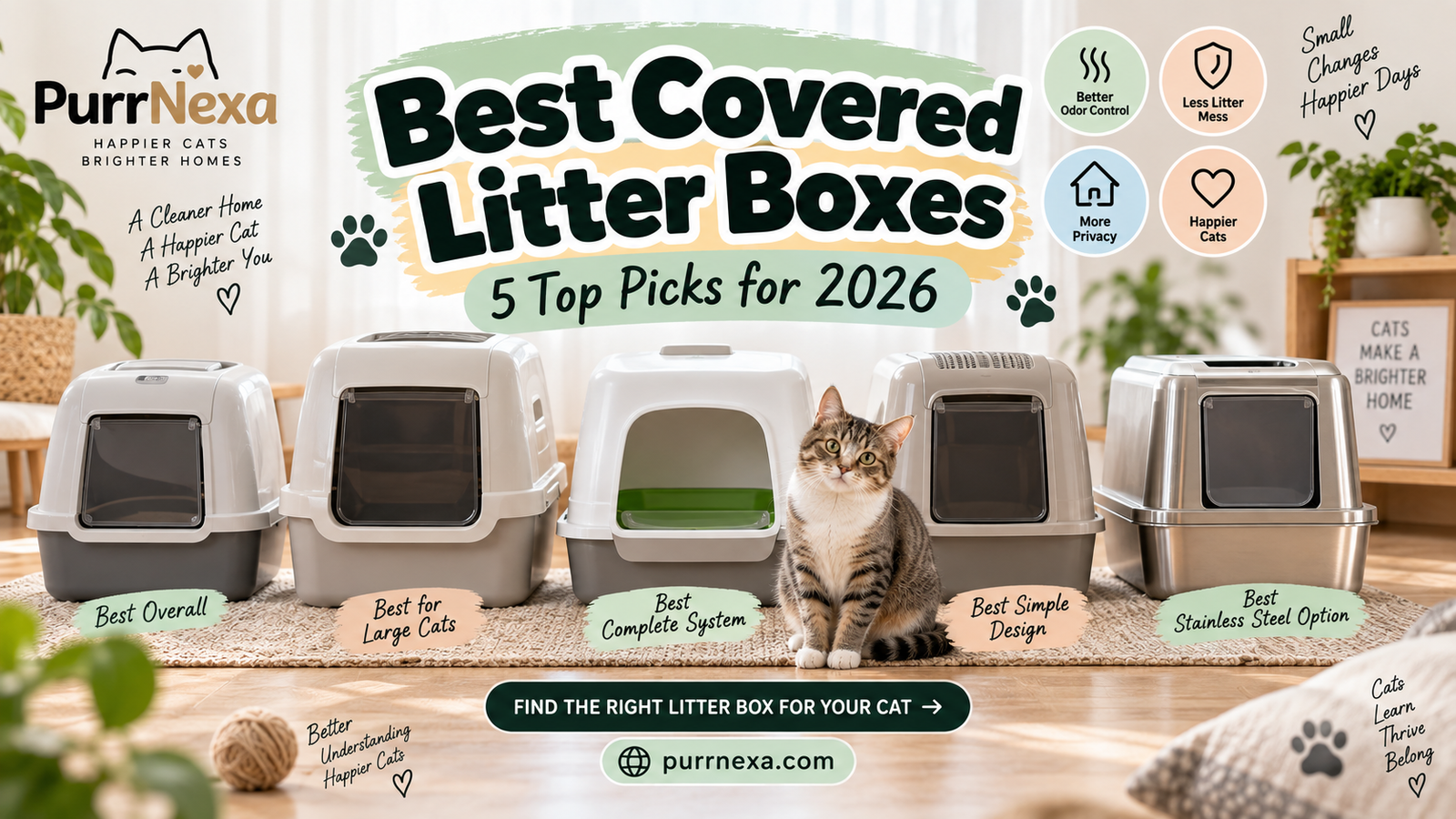 Best Covered Litter Boxes: 5 Top Picks for 2026